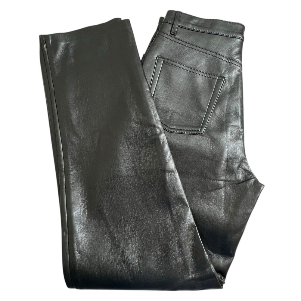 Wilfred‎ Womens 4 Black Faux Leather High Rise Straight Leg Pants